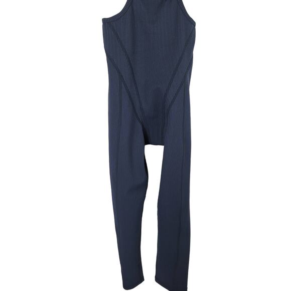 For Love & Lemons Chloe Midnight Blue Ribbed One Piece Workout Jumpsuit XXS NWT - Picture 3 of 7